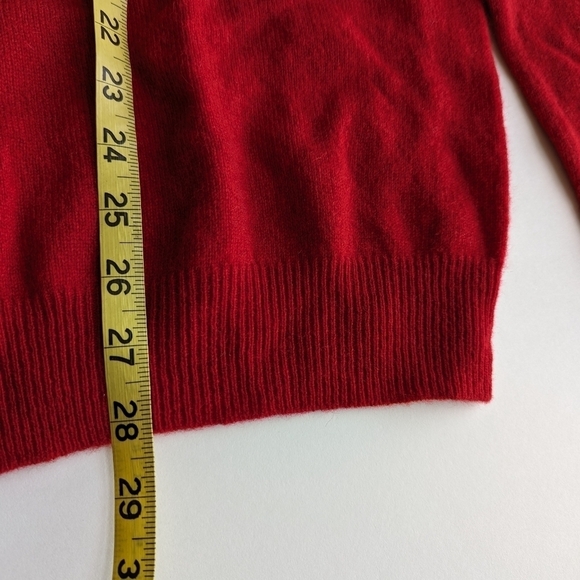 Club Room Mens Cashmere Knit Winter Sweater Long Sleeve V Neck Crimson Red- sz L - Picture 6 of 7